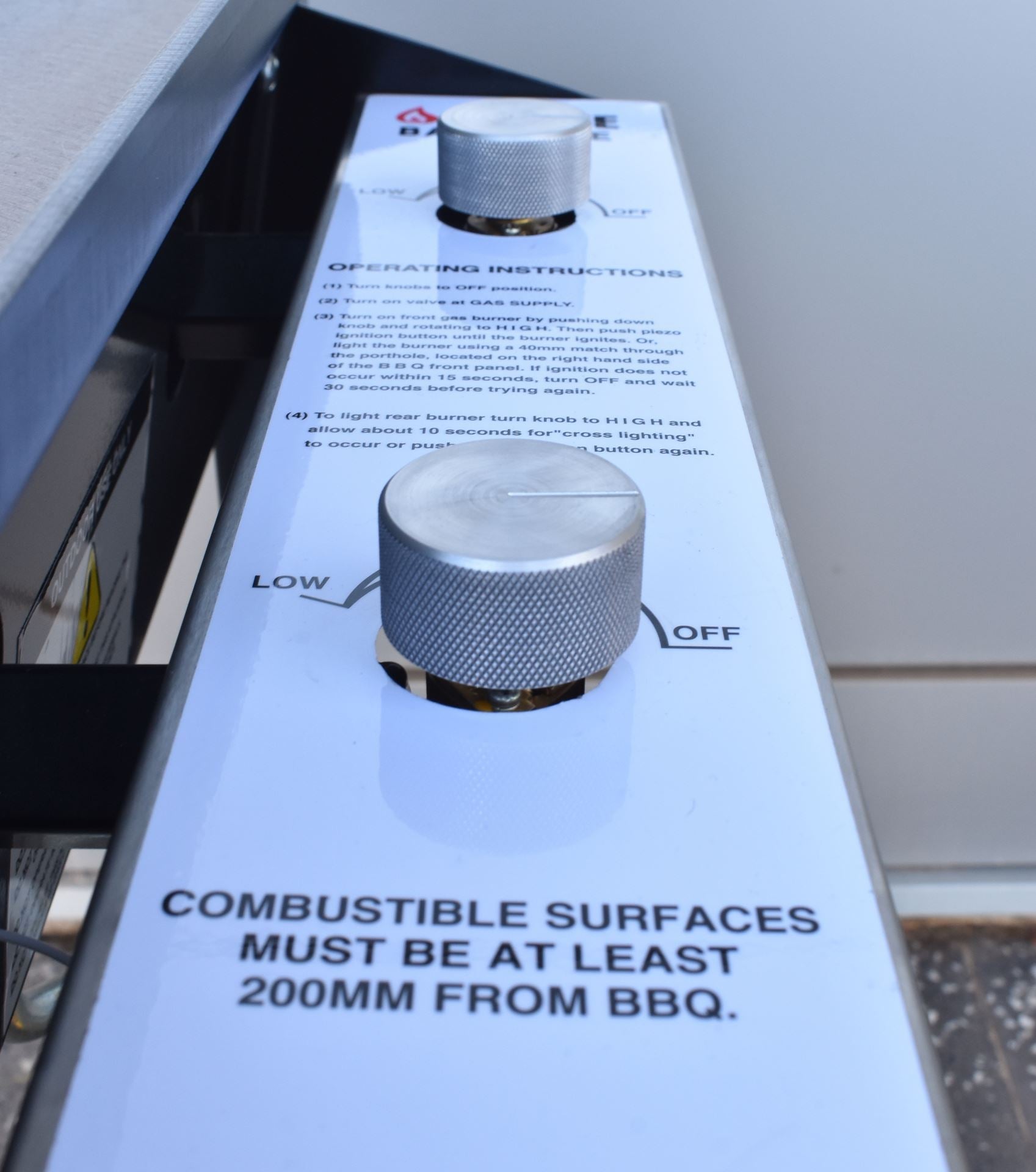 Heatlie BBQ Control Panel Label