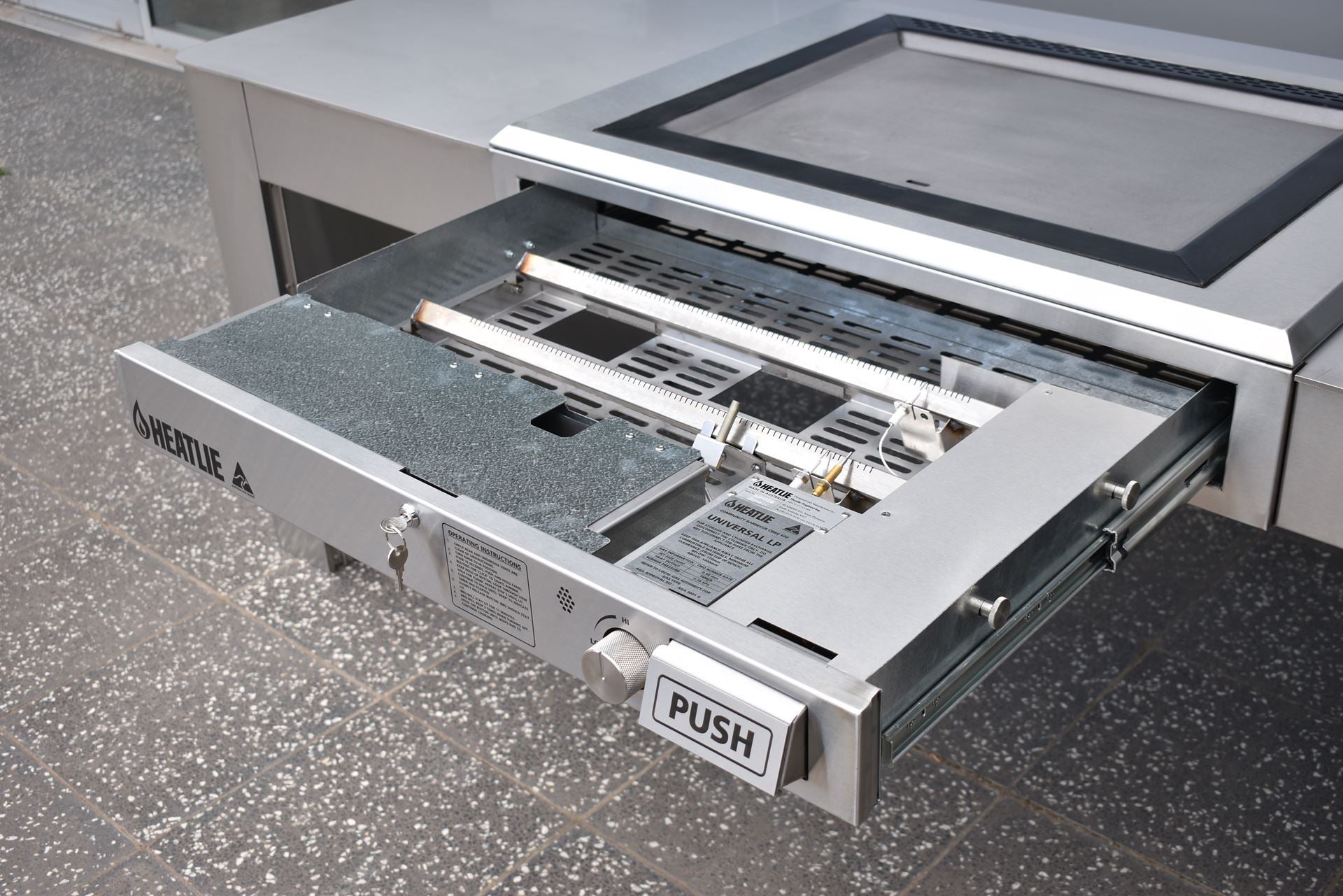 Heatlie COmmunity BBQ Slide out burner drawer