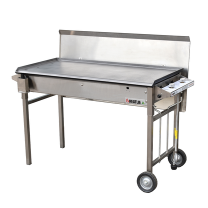 heatlie bbq stainless steel 1150 on mobile cart with lid